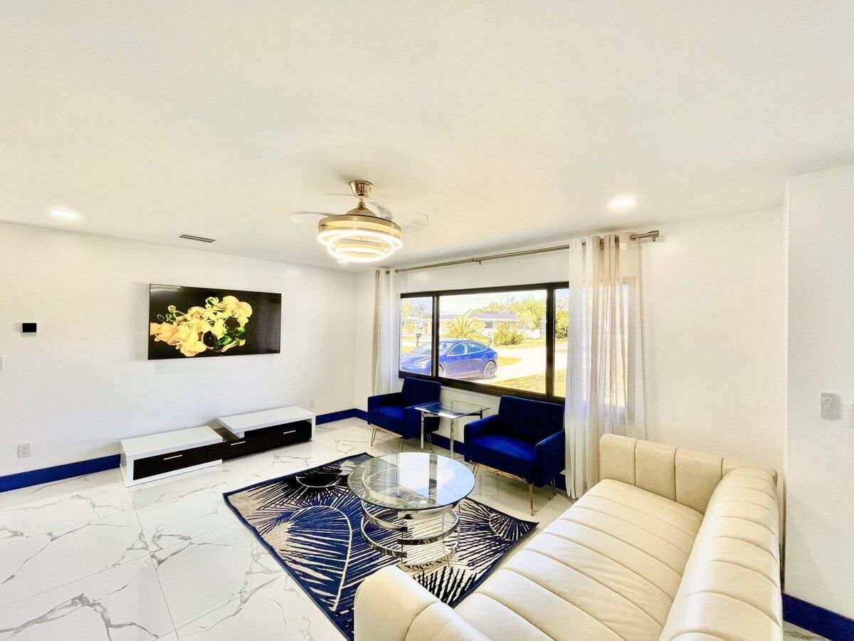 Bright living room at 5206 Pocatella Ct, one of the monthly-stay homes