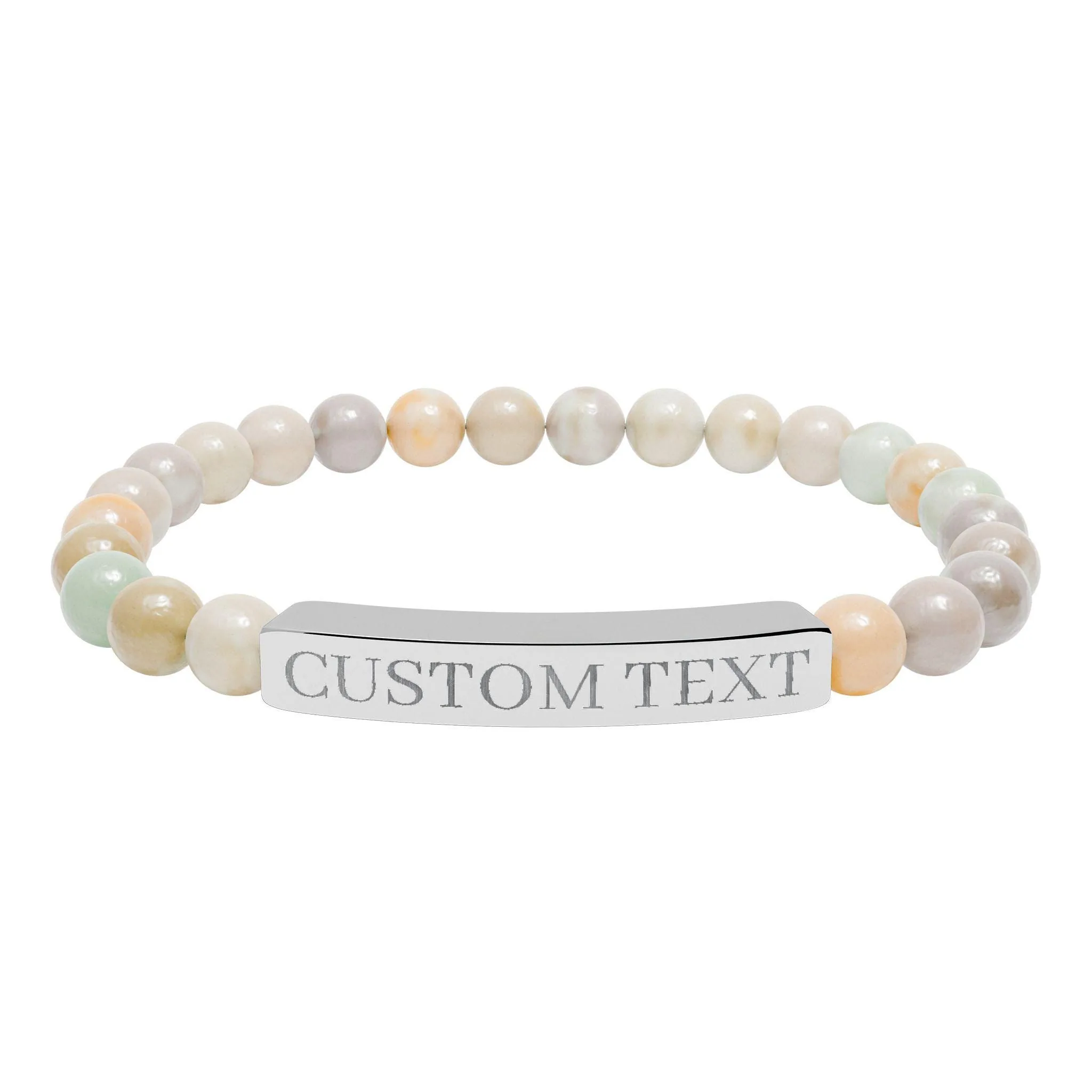 Custom Engraved Bar Natural Stone Bracelet