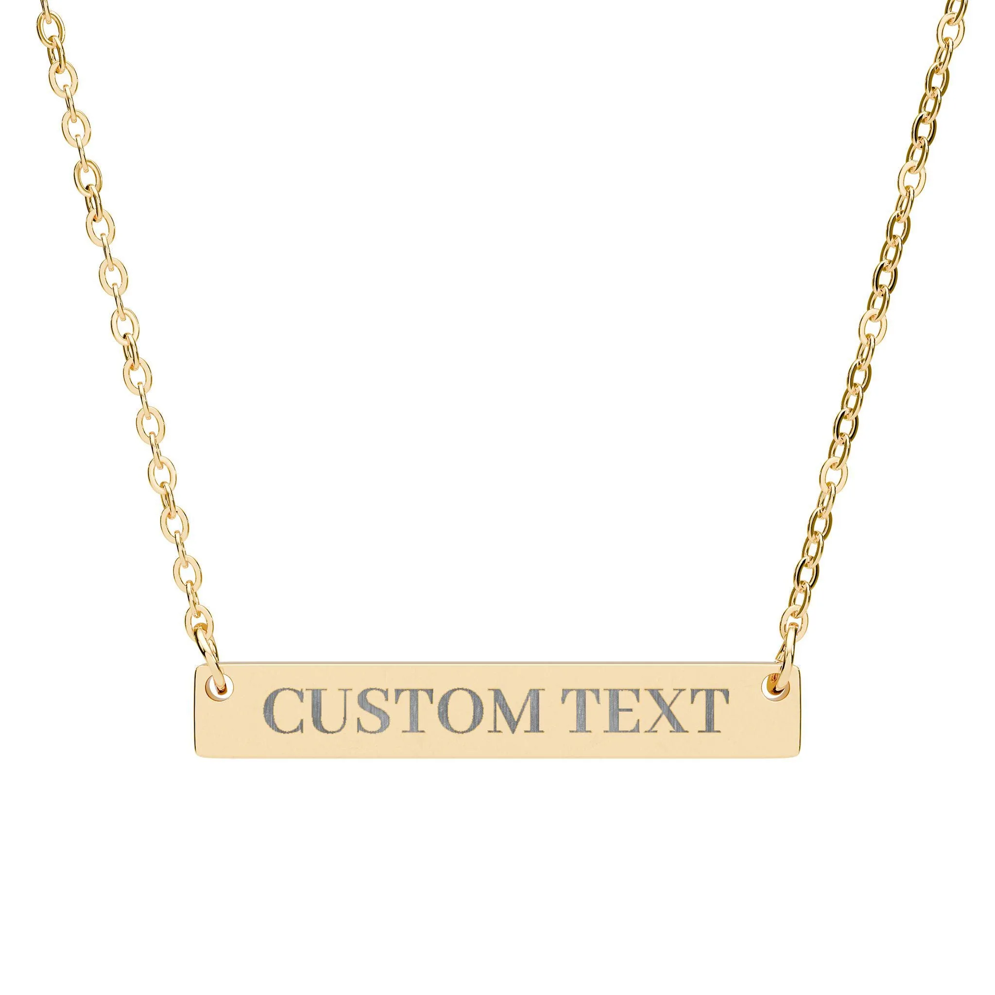 Custom Engraved Horizontal Bar Necklace