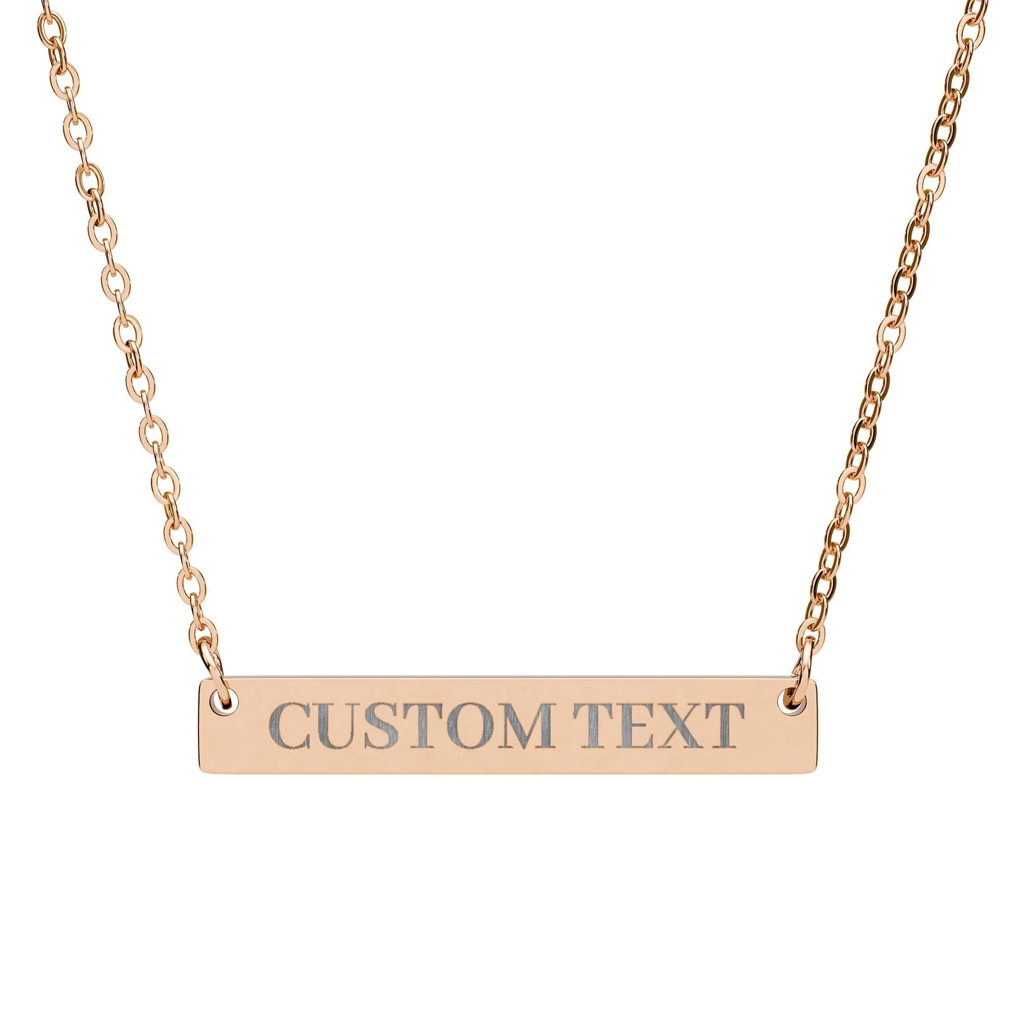 View 5 of Custom Engraved Horizontal Bar Necklace