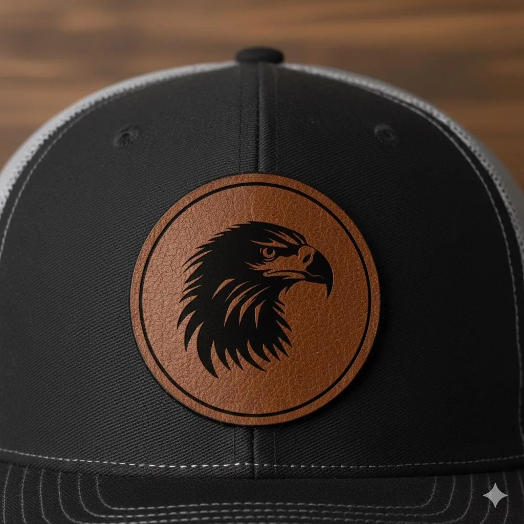 View 3 of Eagle Leather Patch Trucker Hat