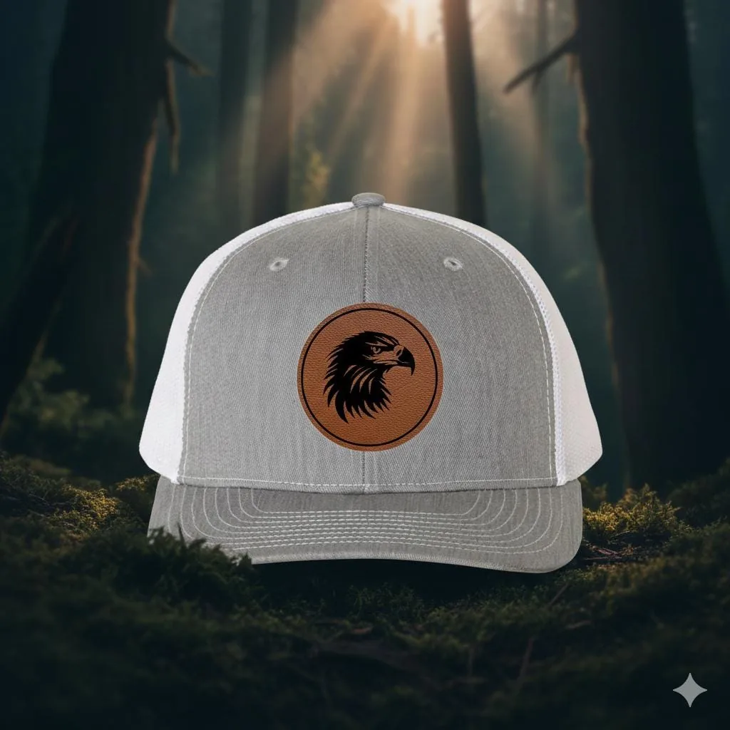 View 5 of Eagle Leather Patch Trucker Hat