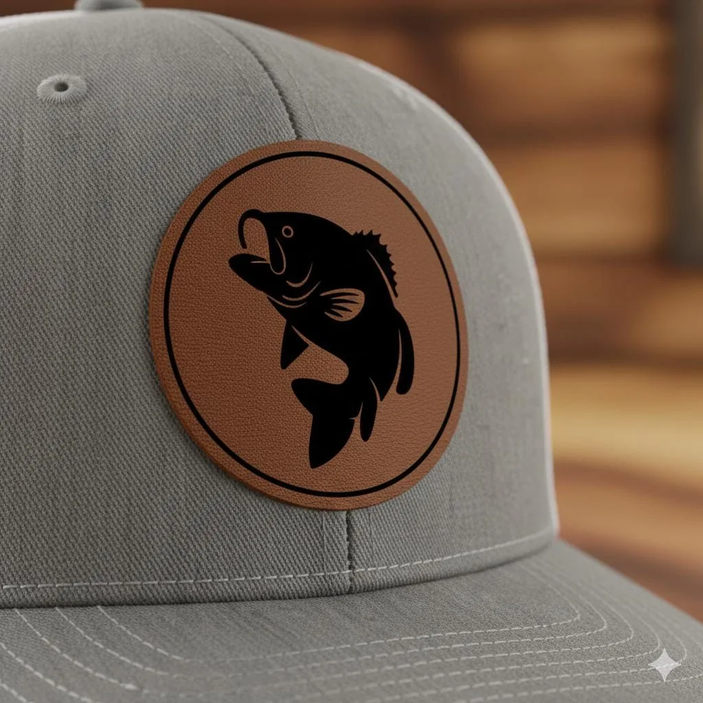 View 3 of Fish Leather Patch Trucker Hat