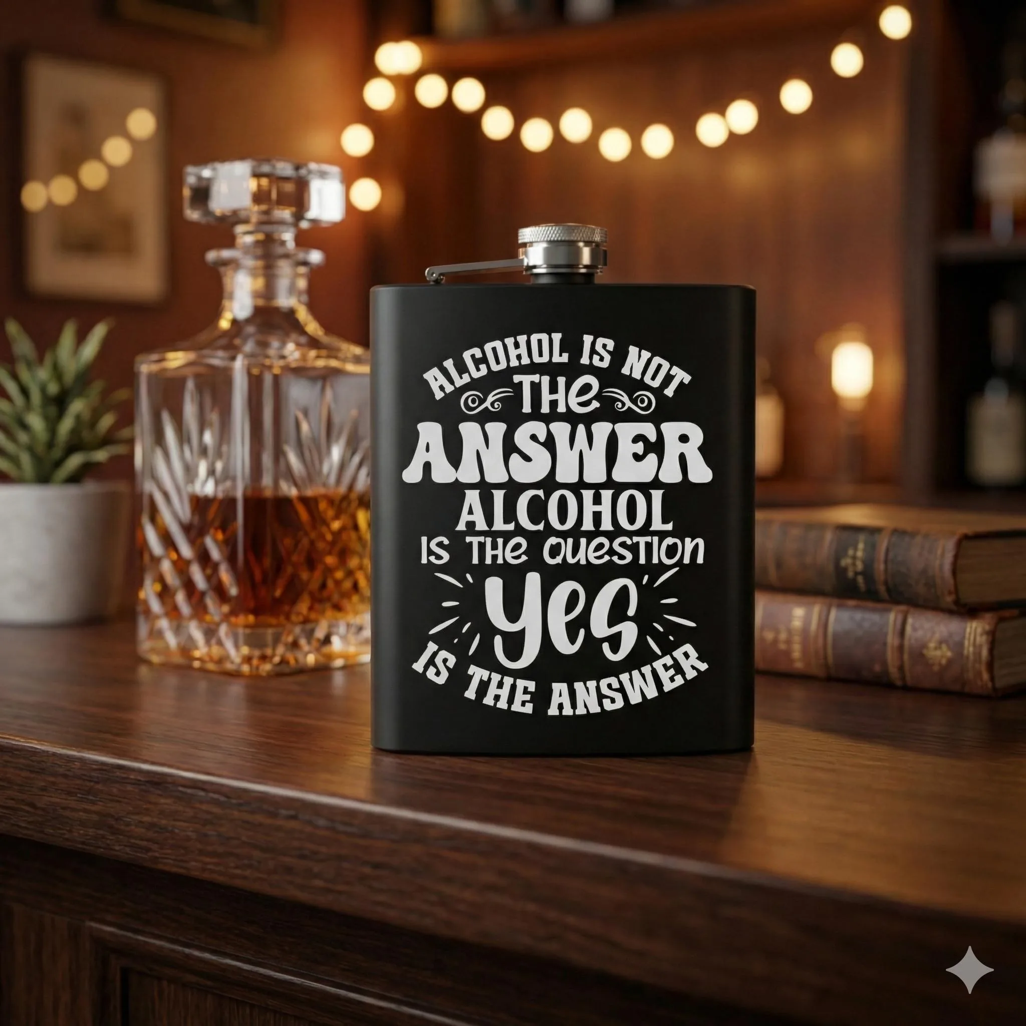 View 4 of Funny Engraved Stainless Steel Hip Flask