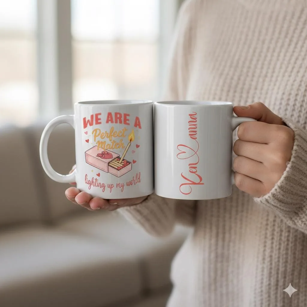 View 2 of Perfect Match Valentine Mug