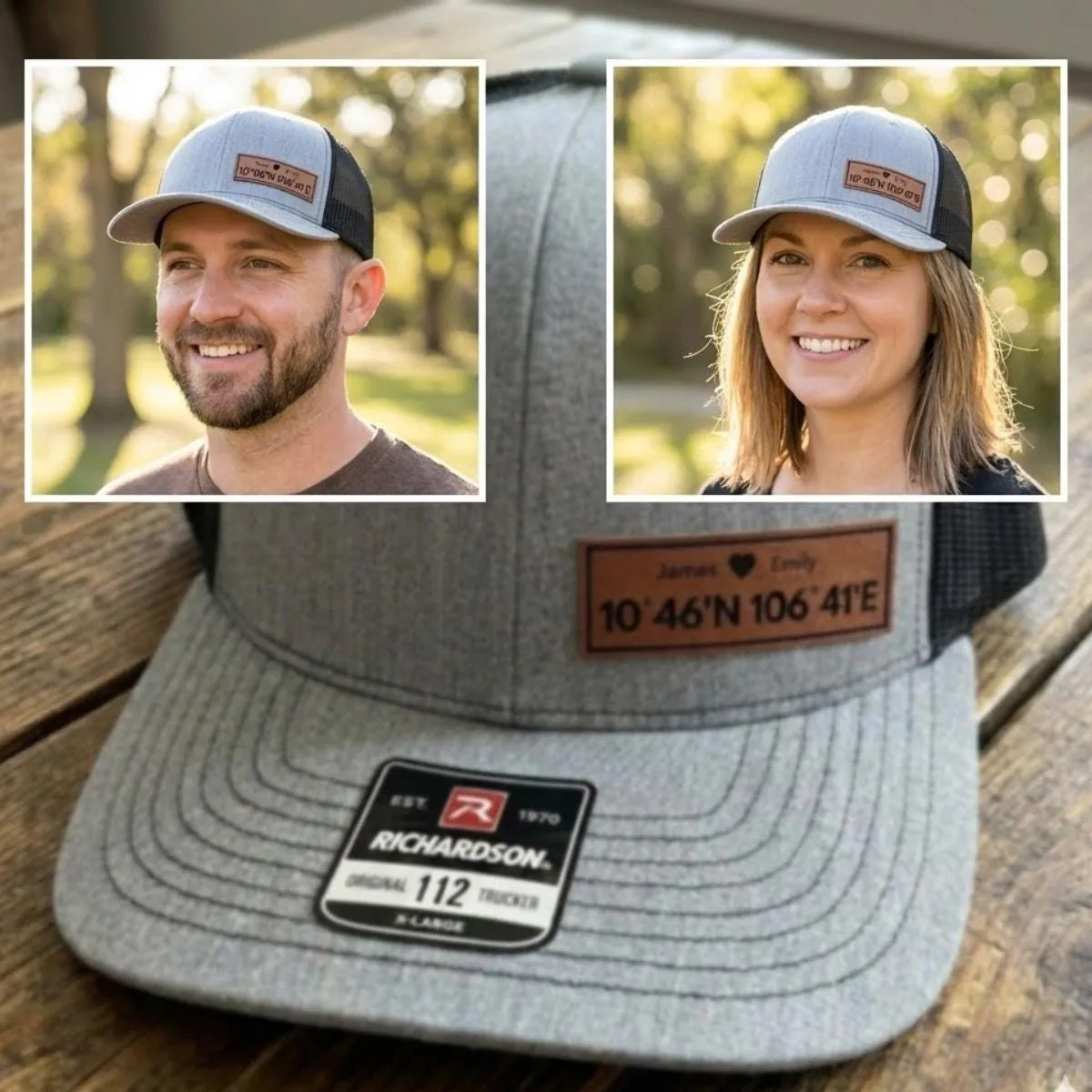 View 2 of Personalized Coordinates Trucker Hat