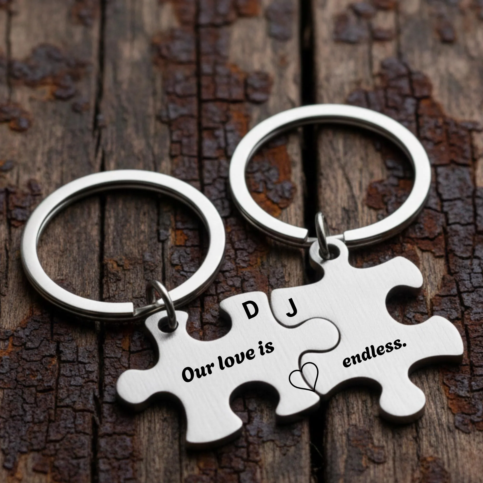 View 2 of Personalized Initial Puzzle Keychain