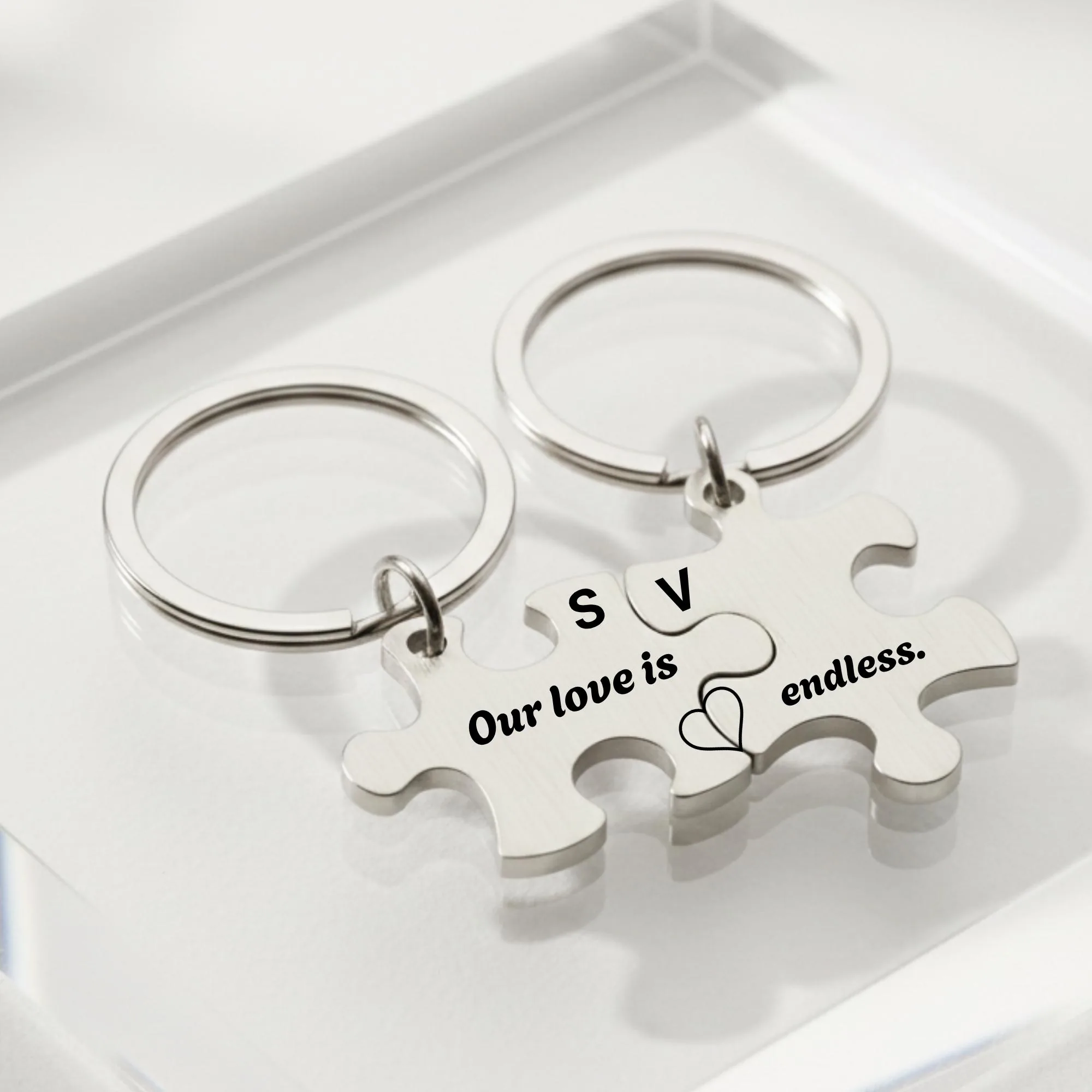 View 3 of Personalized Initial Puzzle Keychain