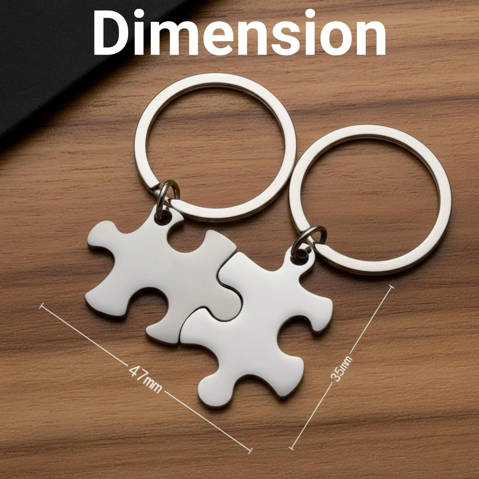 View 5 of Personalized Initial Puzzle Keychain