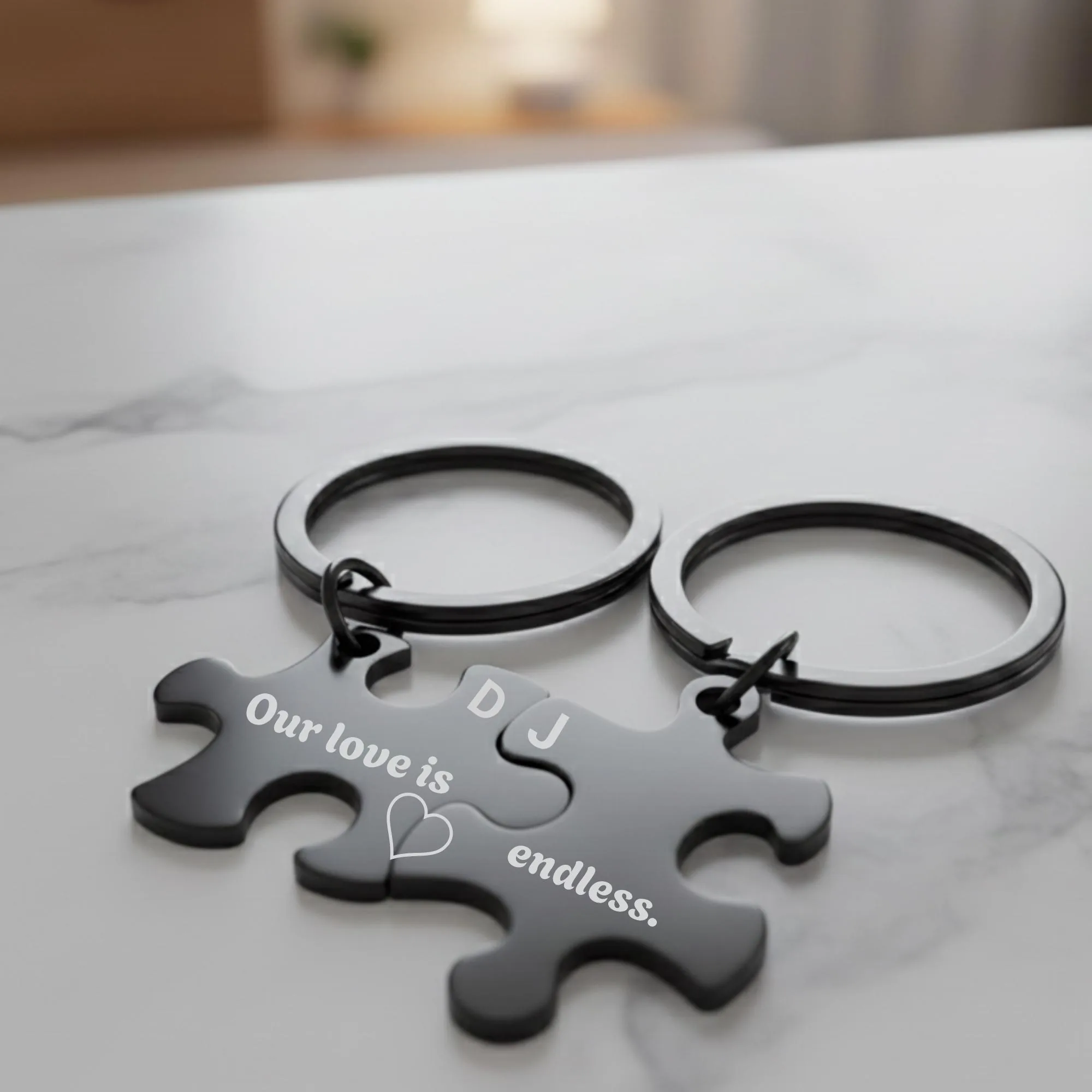View 6 of Personalized Initial Puzzle Keychain