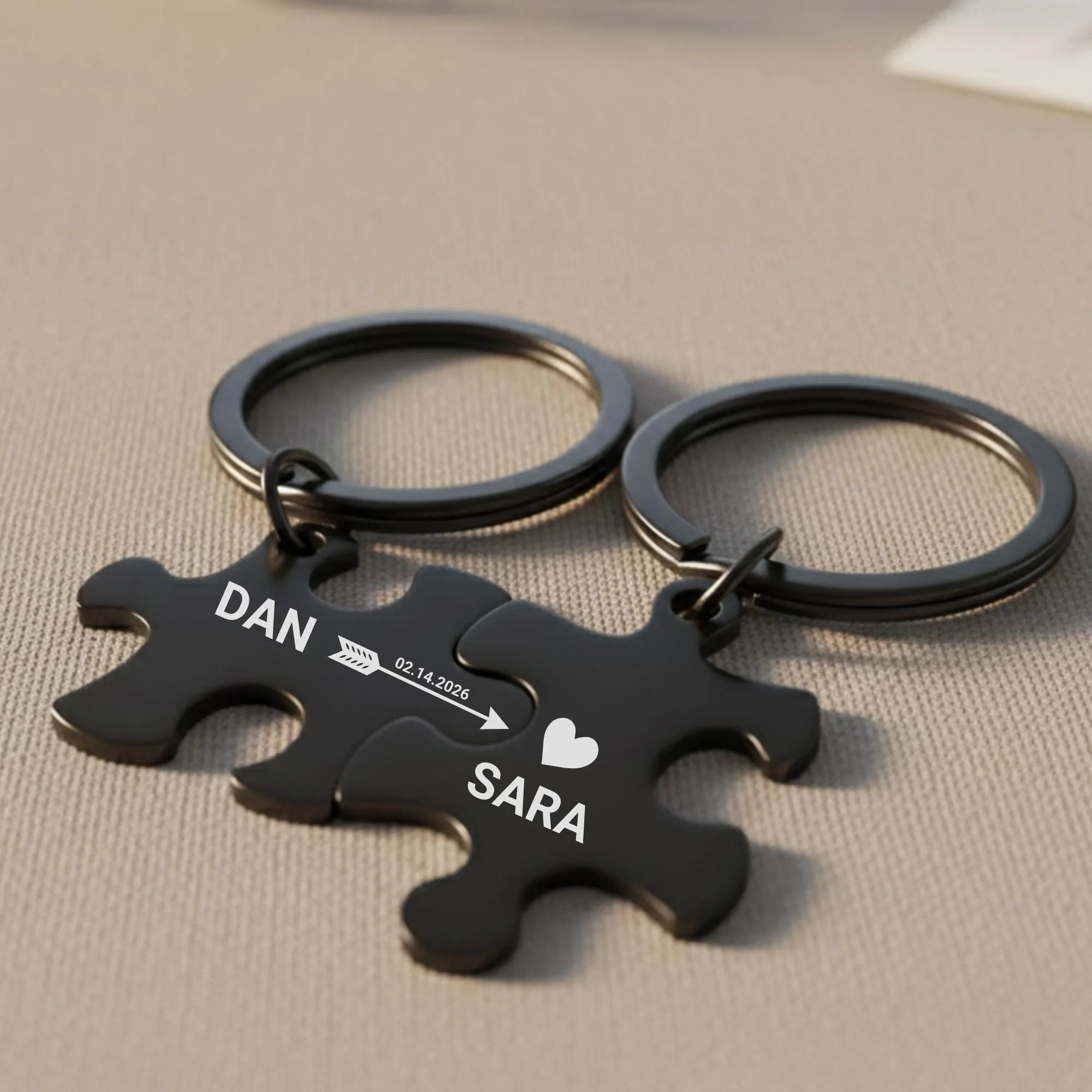 Personalized Puzzle Keychain Set