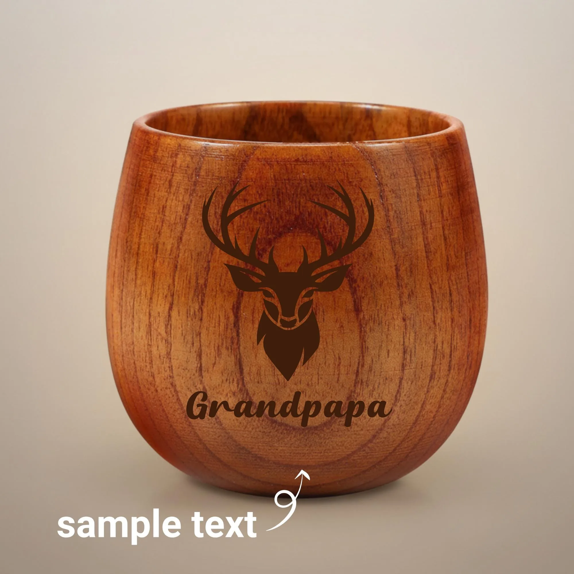 View 2 of Personalized Wooden Whiskey Cup