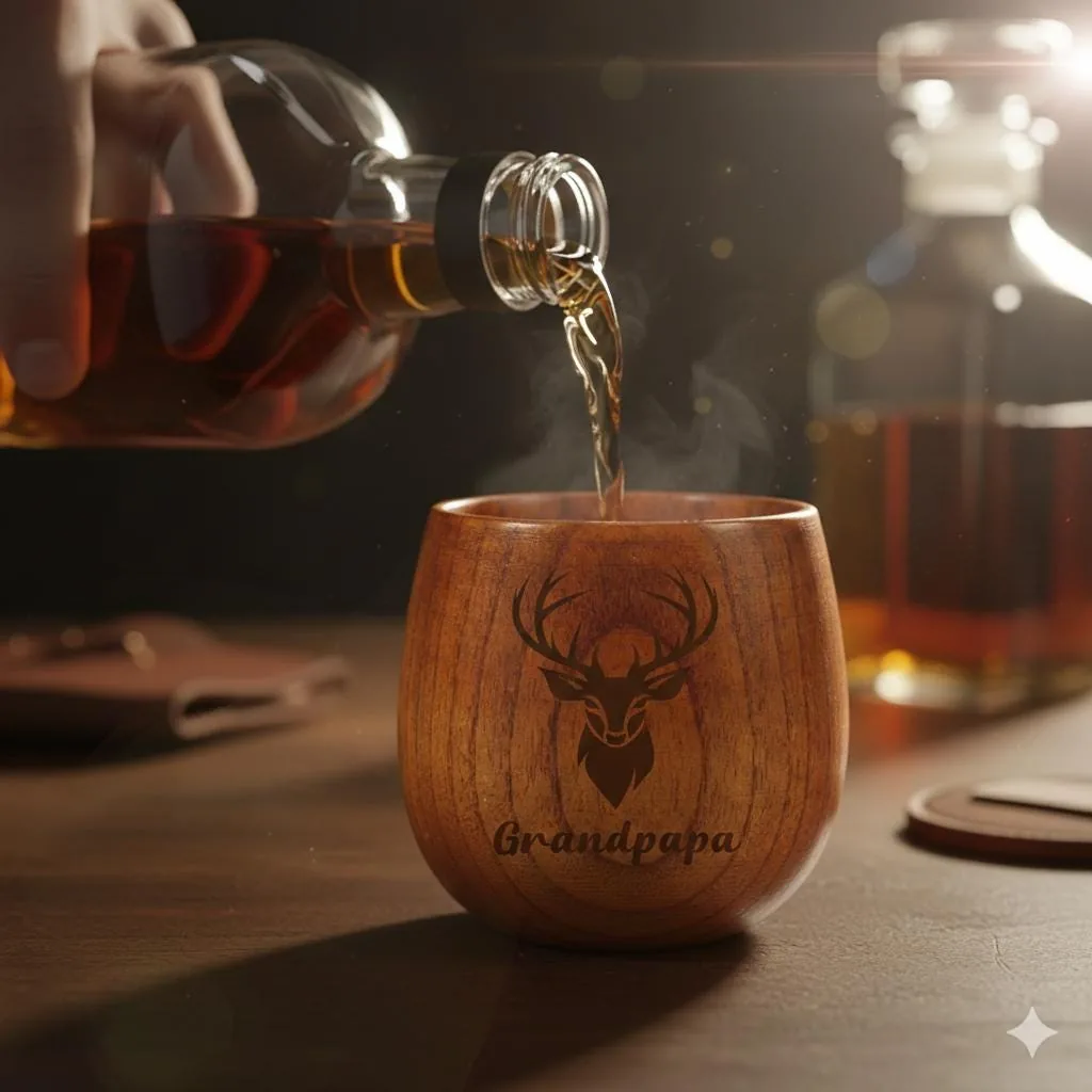 View 4 of Personalized Wooden Whiskey Cup