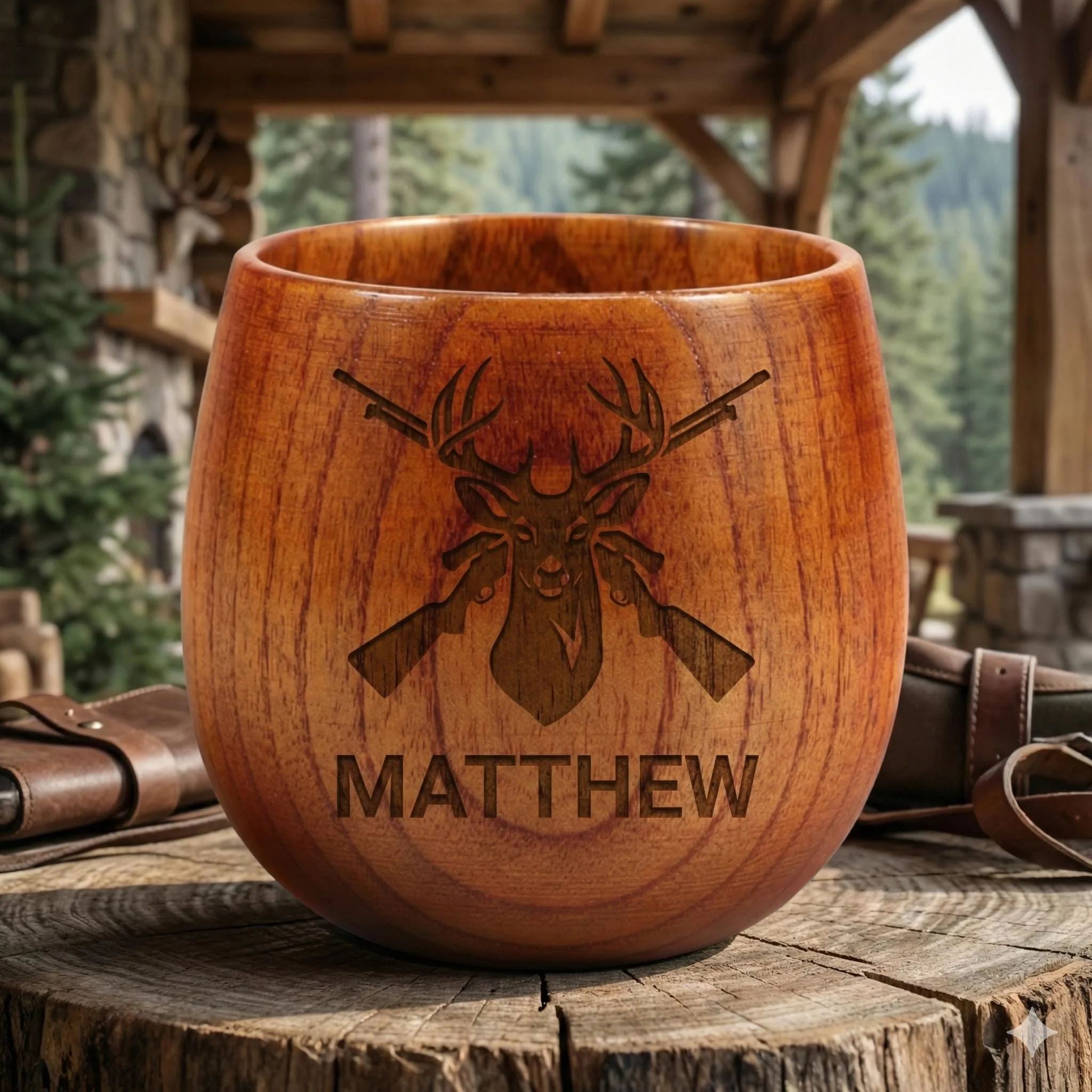 Personalized Wooden Whiskey Cup