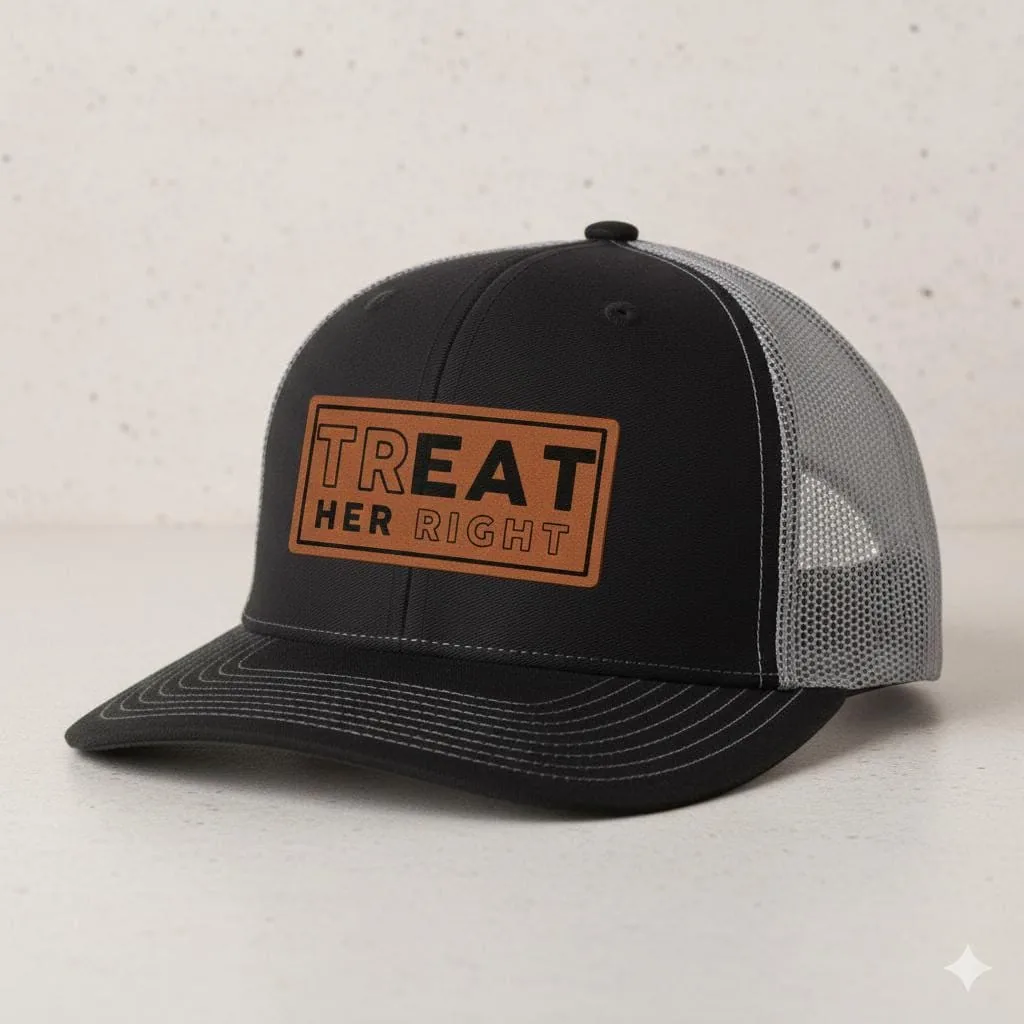 View 5 of Treat Her Right Leather Patch Hat