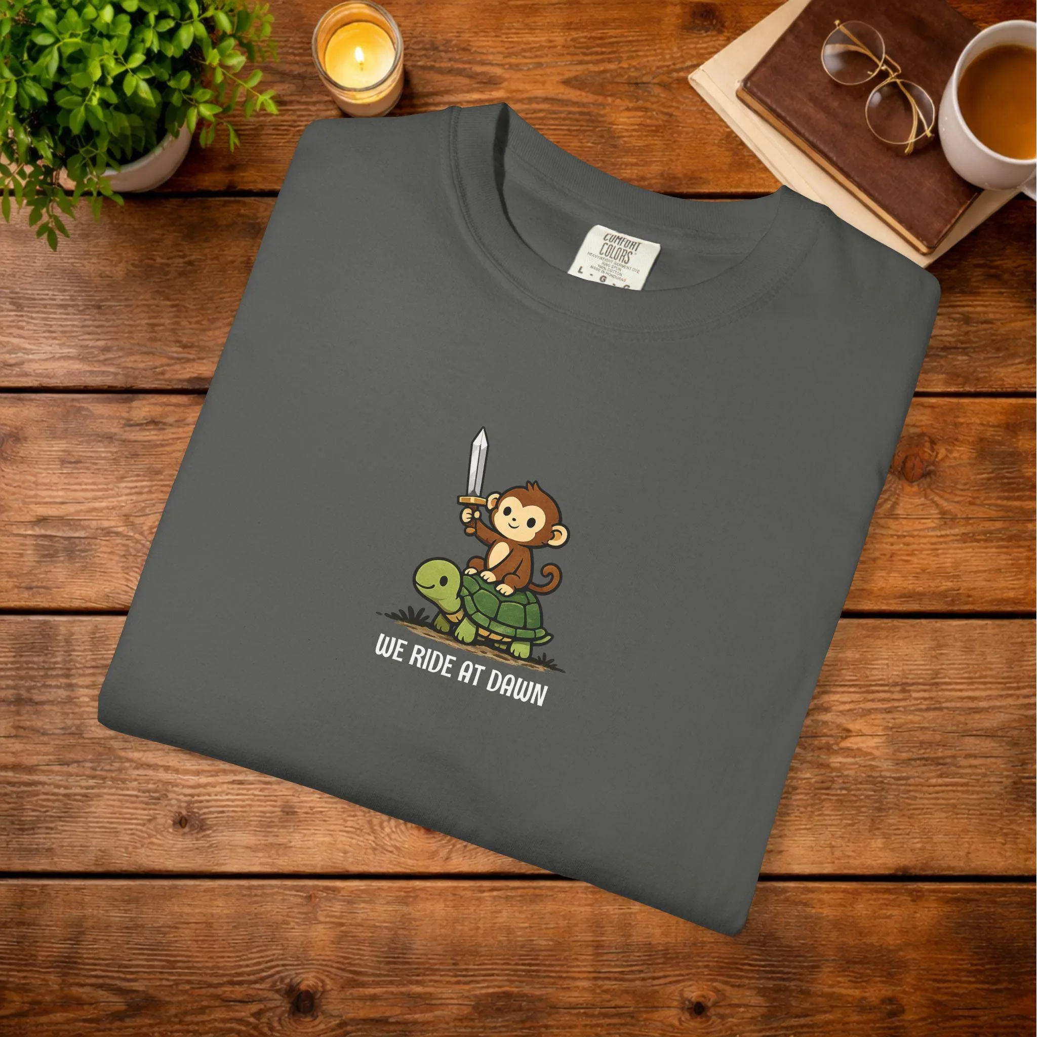 We Ride At Dawn Monkey And Turtle T-shirt