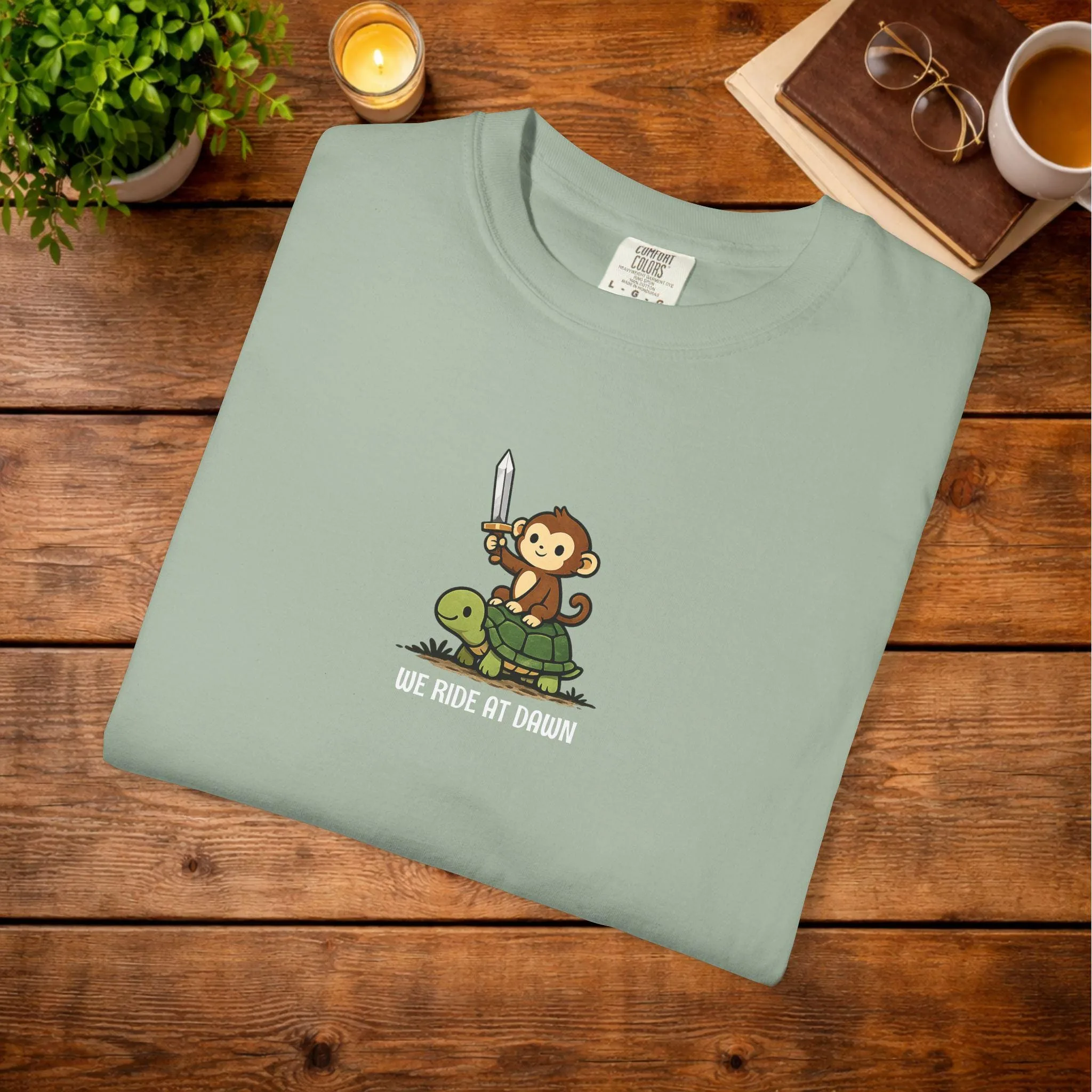 View 5 of We Ride At Dawn Monkey And Turtle T-shirt